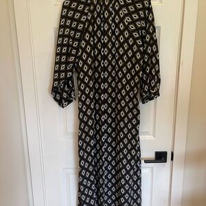 Zara Black and White Diamond Pattern Dress